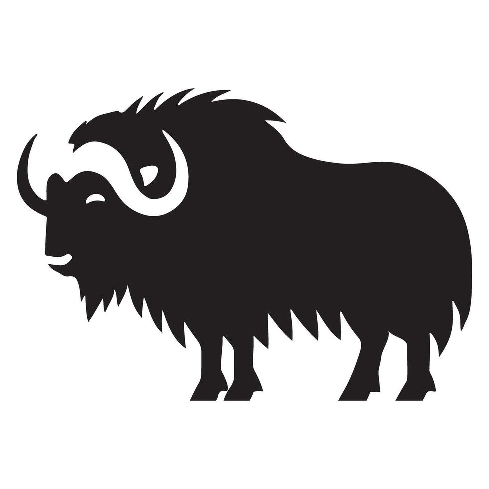 Muskox Silhouette Illustration vector