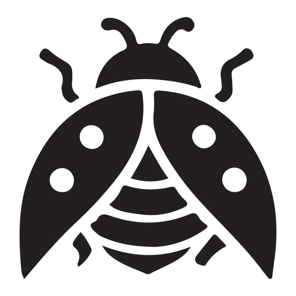 Ladybug with Open Wings Silhouette Illustration vector
