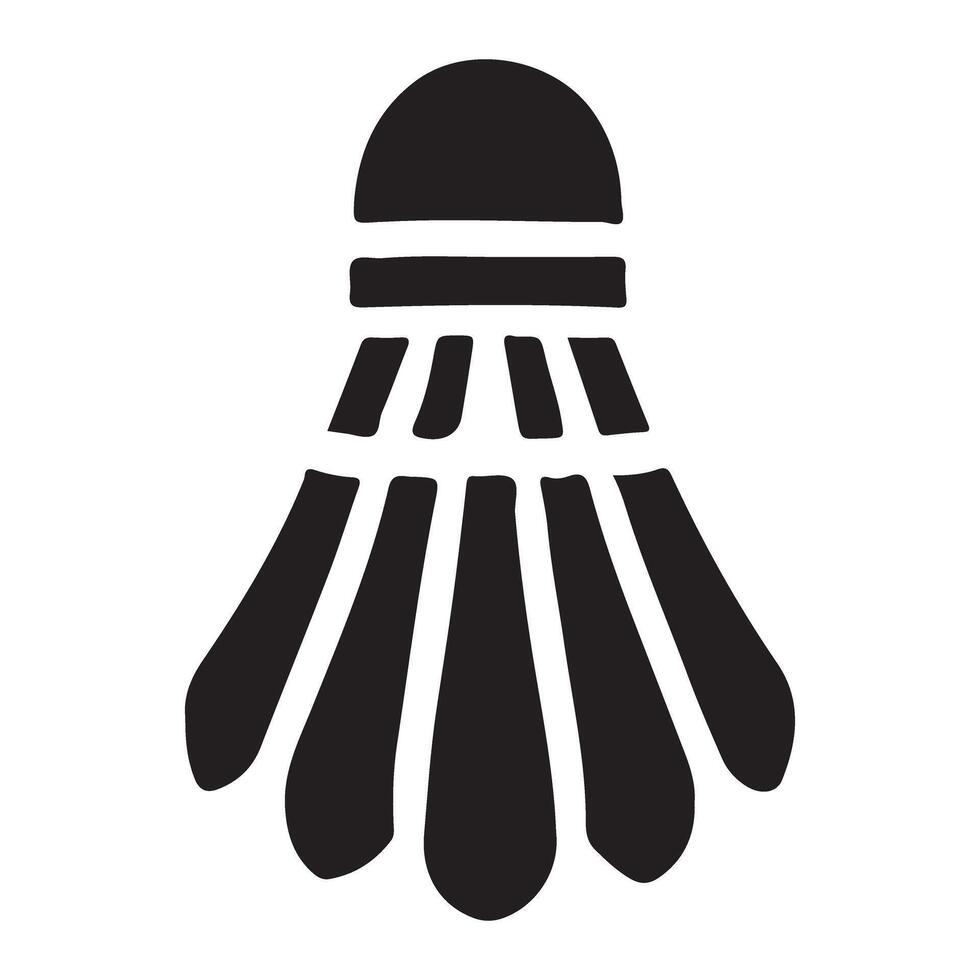 Simple Black Silhouette Shuttlecock Illustration for Badminton vector