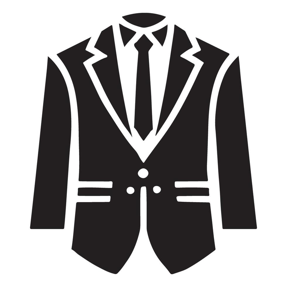 Detailed Business Suit Silhouette Icon for Professionalism vector