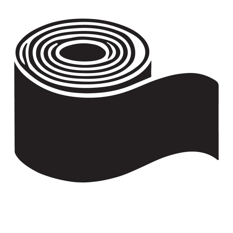 Black Silhouette Adhesive Tape Roll Art vector