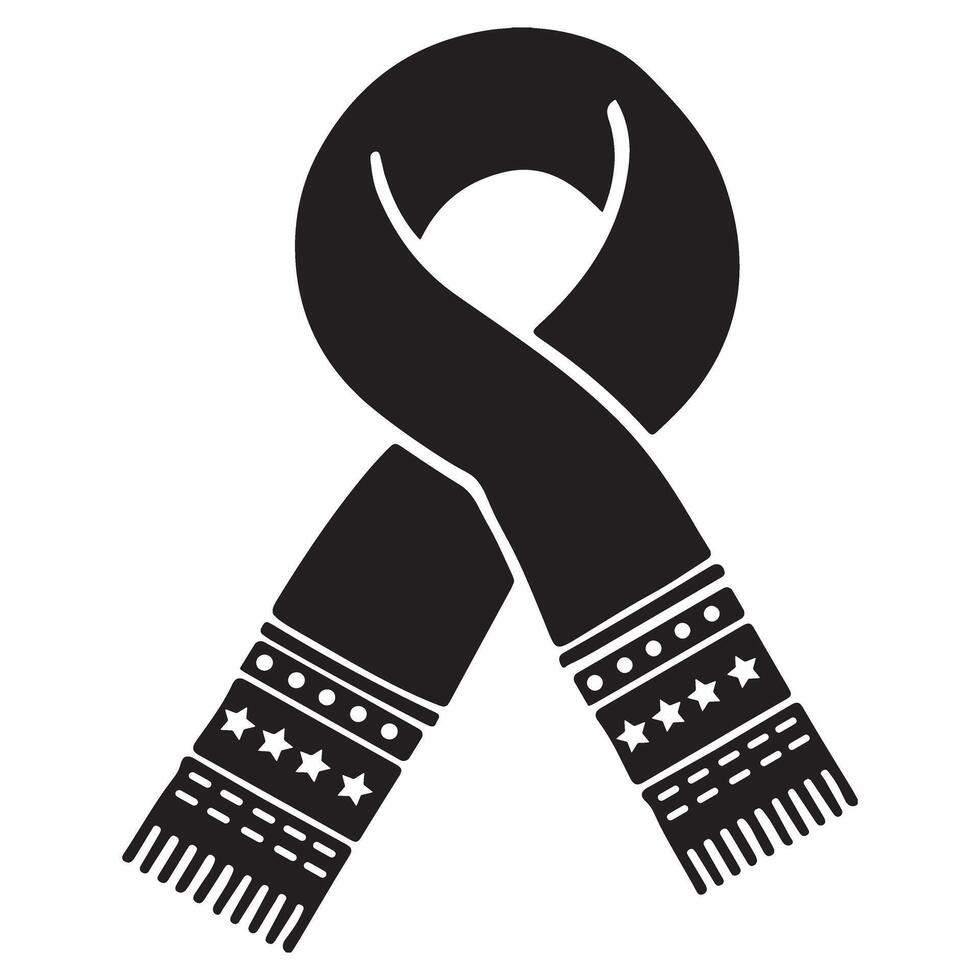 Warm Winter Scarf Silhouette Graphic Design vector