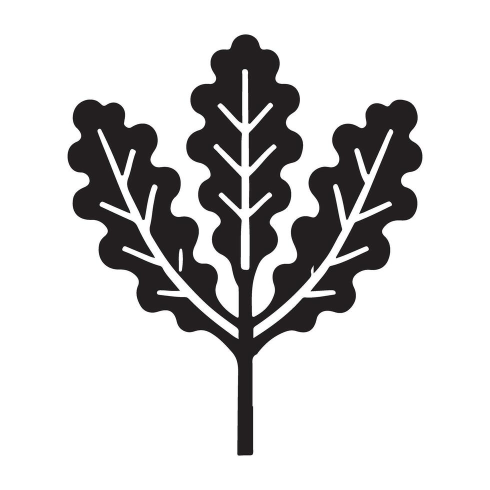Kale Silhouette Illustration Graphic for Your Design vector
