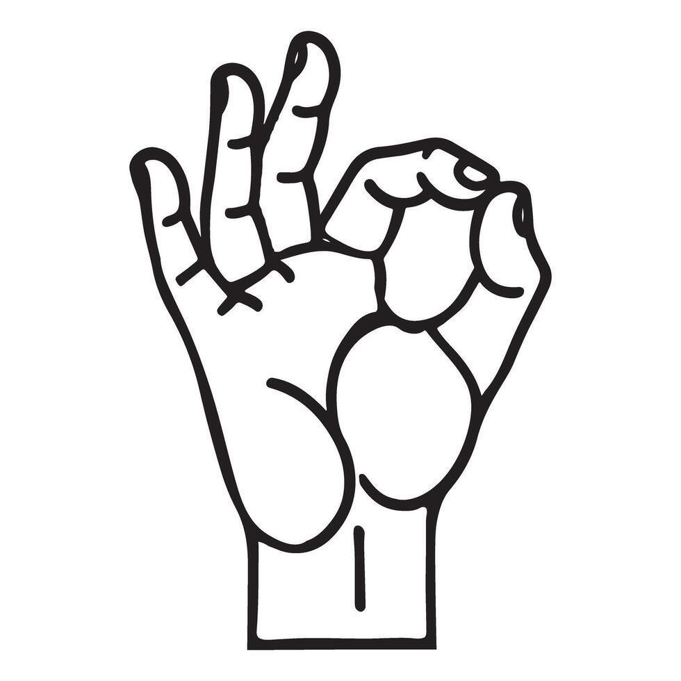 Silhouette of a Hand Showing OK Gesture vector
