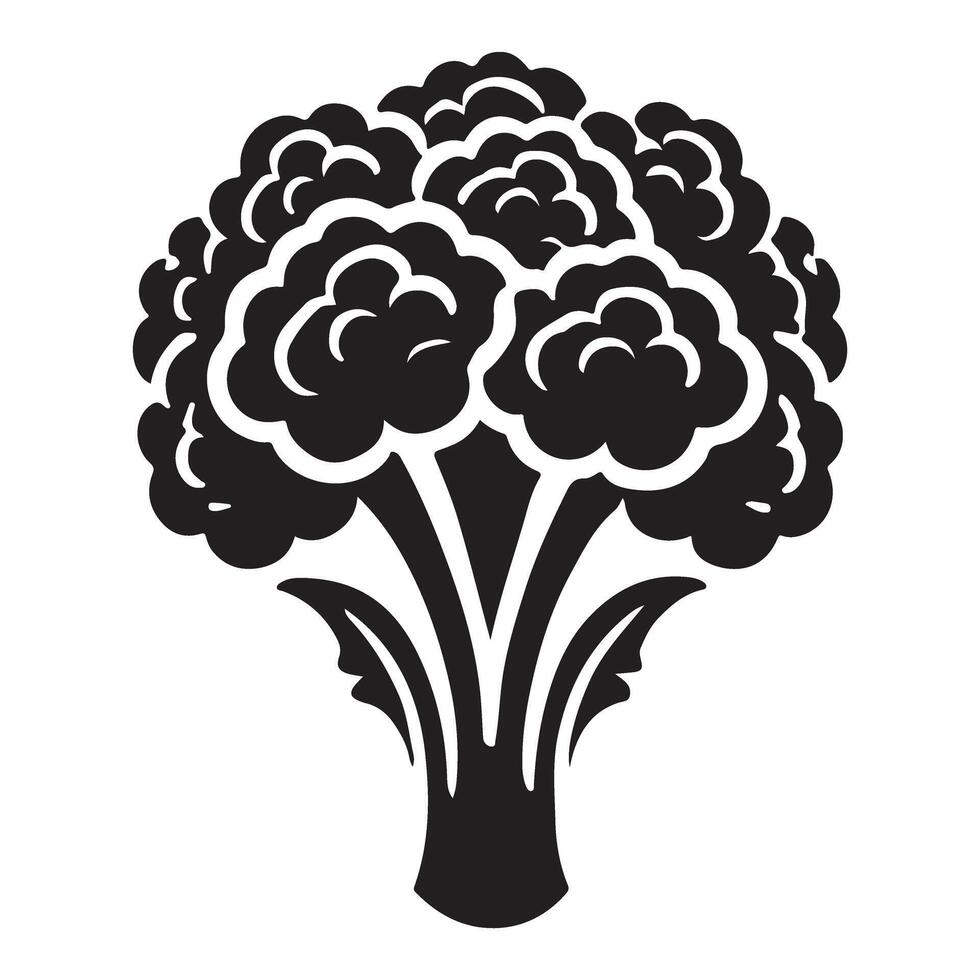 Broccoli Silhouette Illustration for Healthy Eating vector