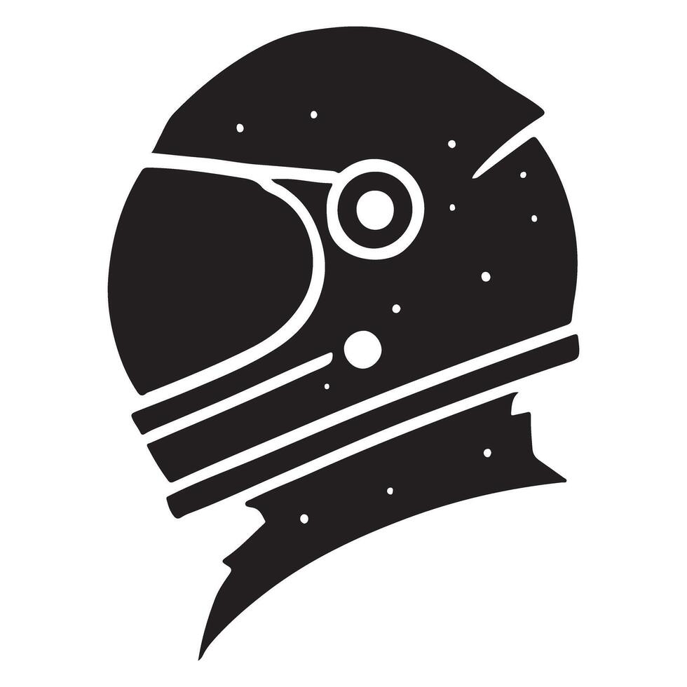 Astronaut Helmet Silhouette Icon Space Exploration vector