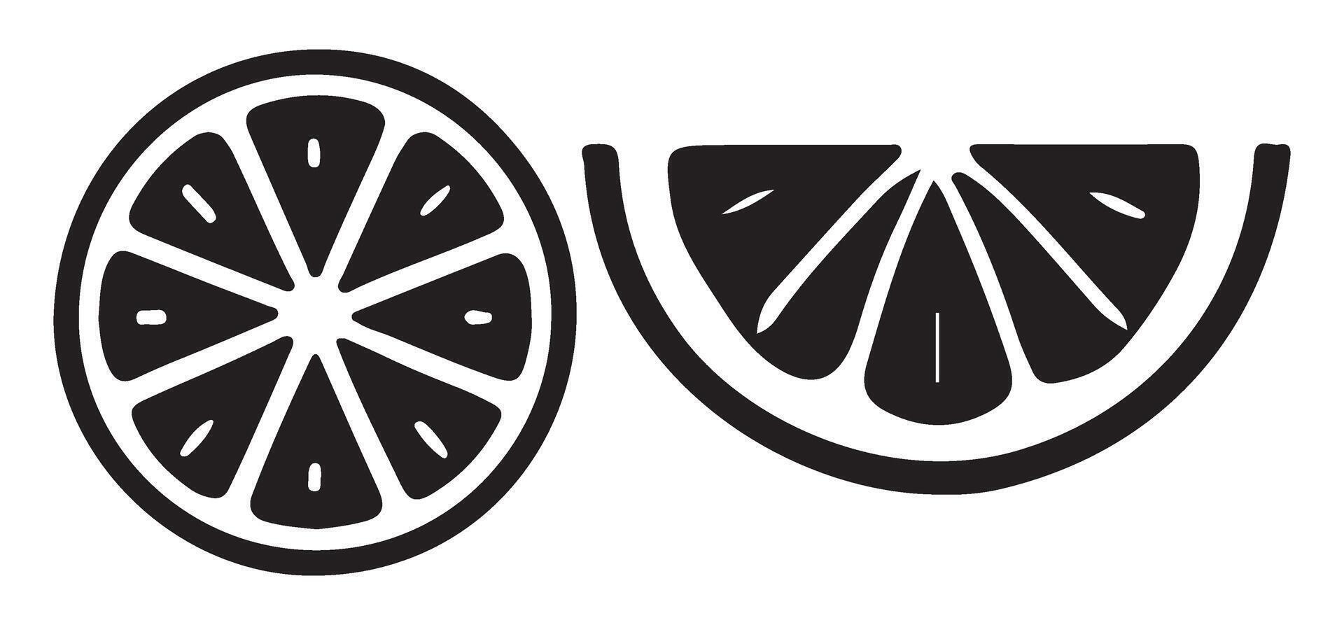 Two Simple Black and White Orange Illustrations vector
