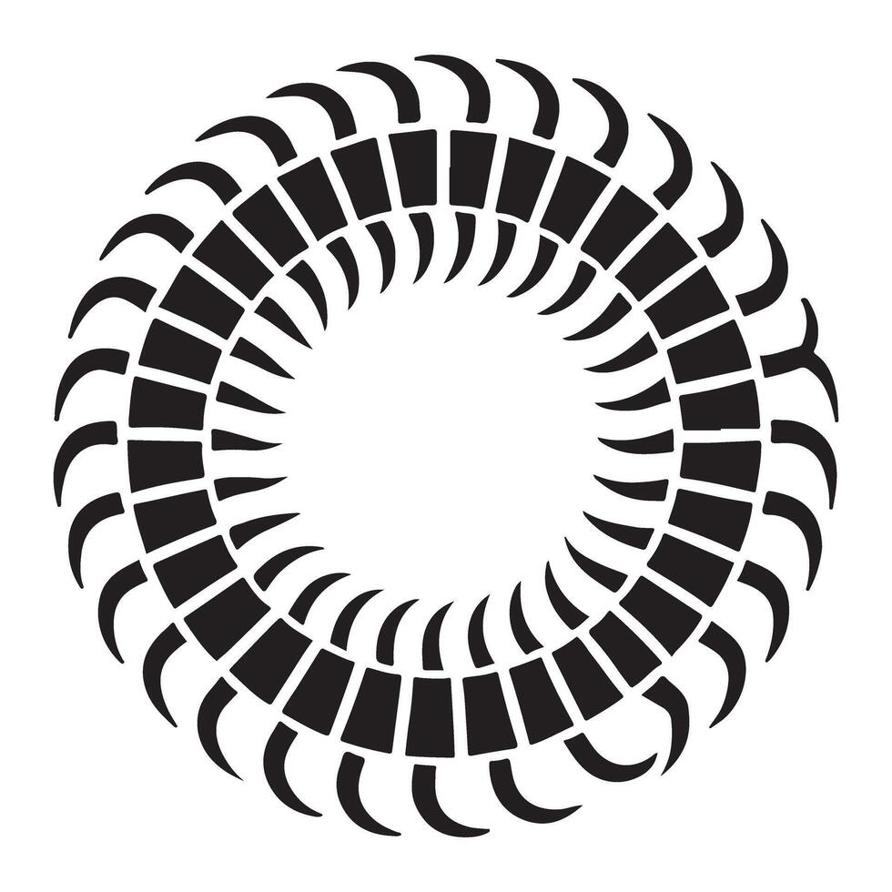 Abstract Black Circular Design Inspired by Nature vector