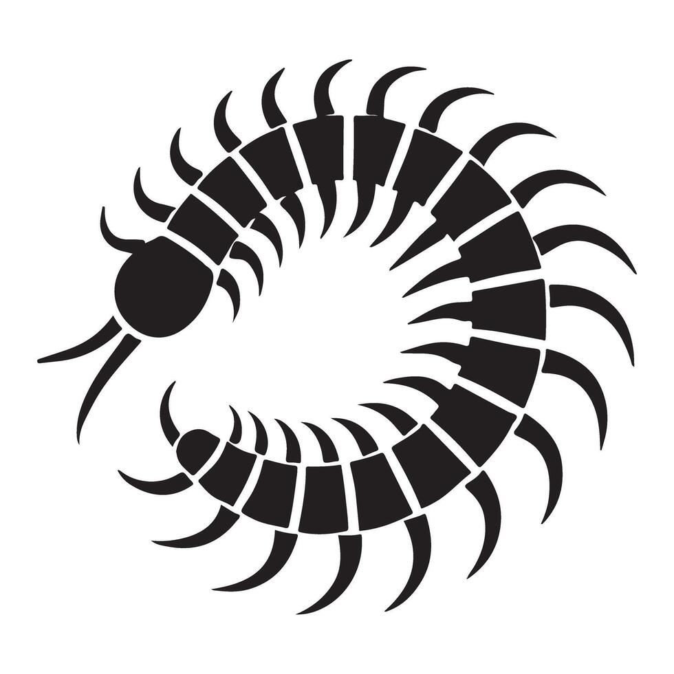 Centipede Silhouette Circular Design Illustration vector