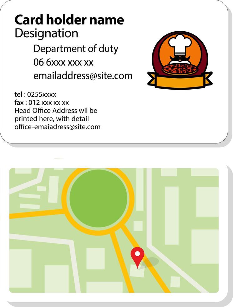 Business card design for resturest with maps vector