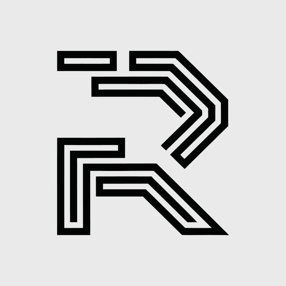 R letter logo, modern logo, unique logo, creative, technology logo vector