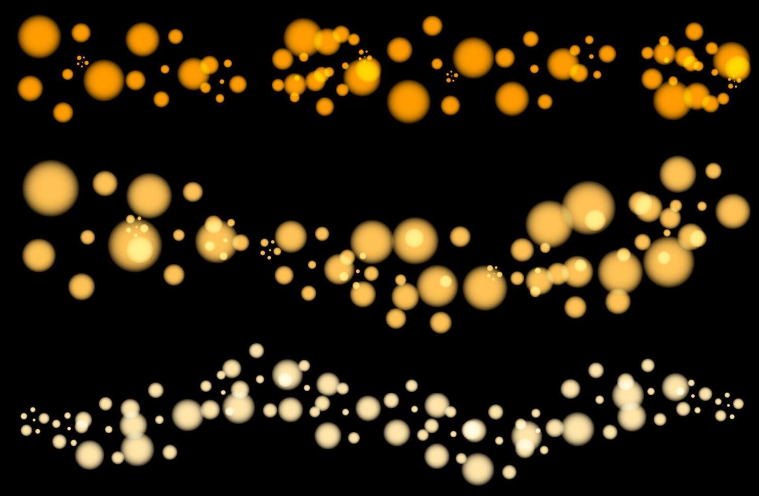 Bokeh blur illustration featuring golden and white circular lights for creative design and backgrounds vector
