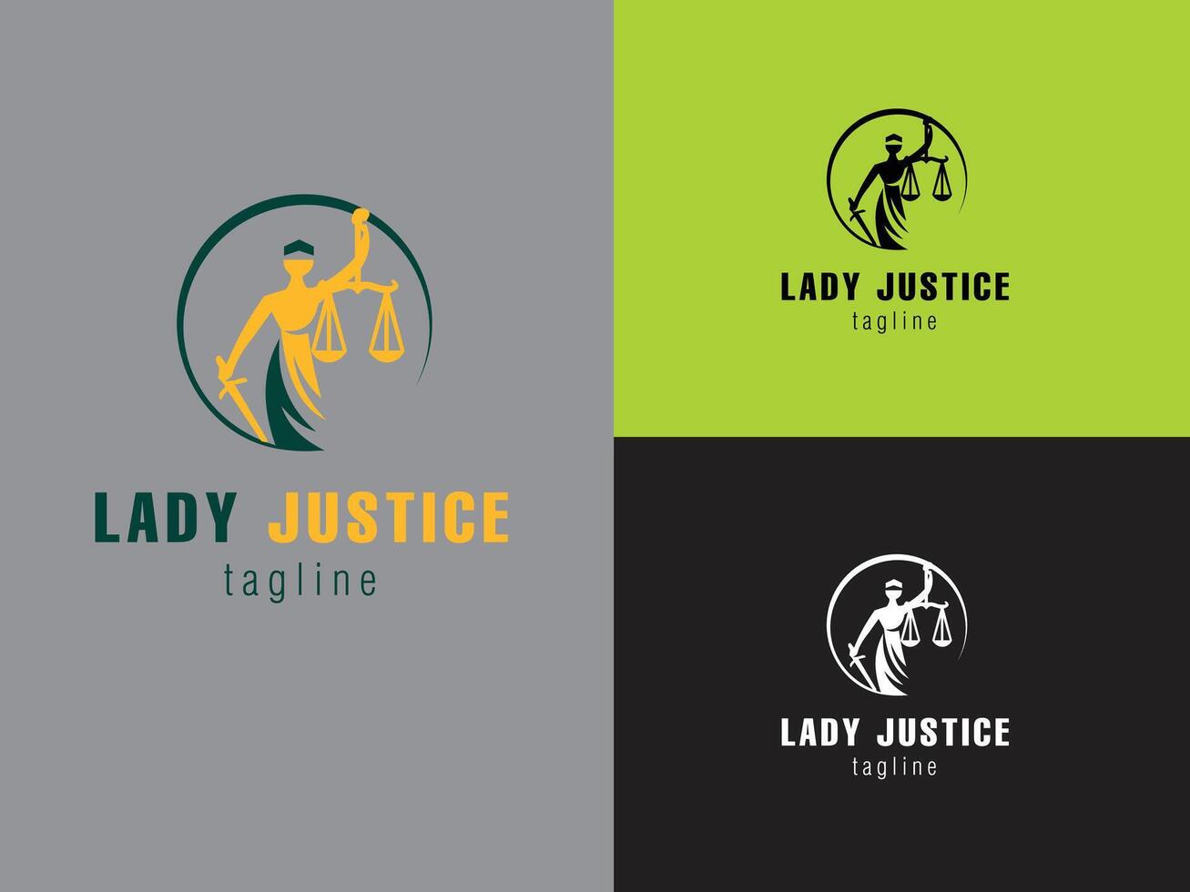 Lady Justice unique logo Upholding Law with Honor and Strength vector