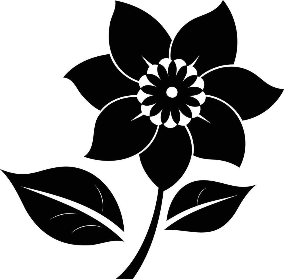 Elegant black and white flower design. vector