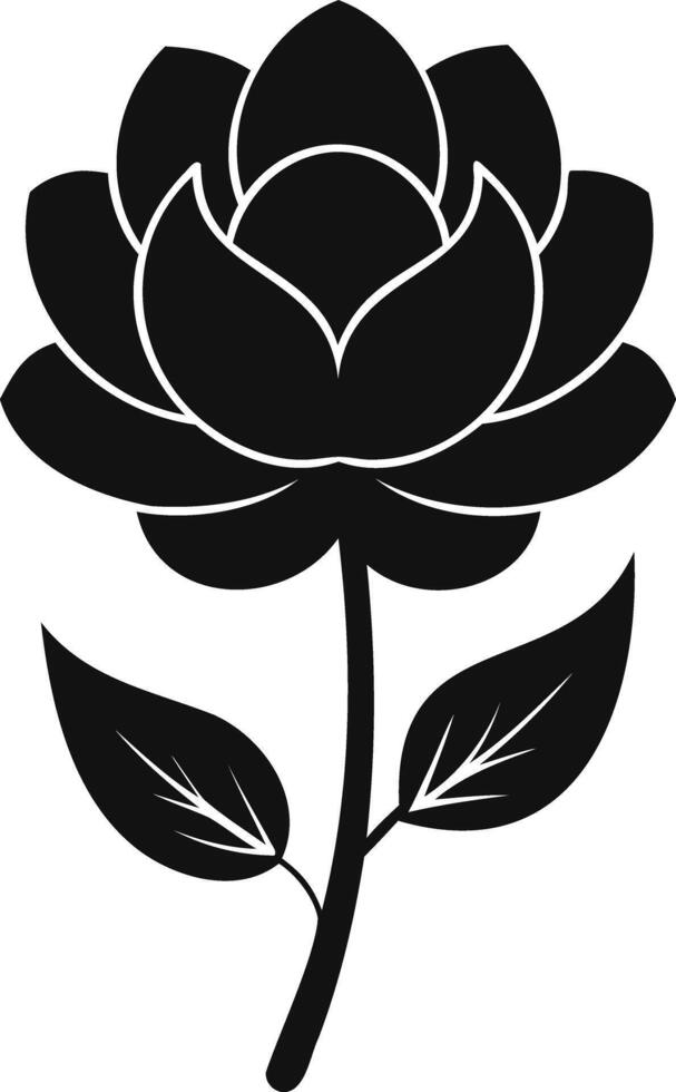 Elegant Black and White Silhouette of a Rose vector