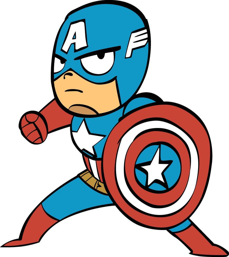Captain America Chibi Character vector