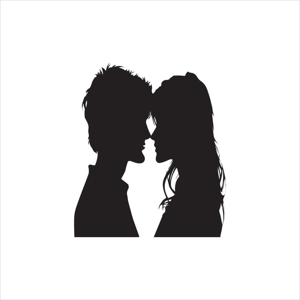 Artistic Valentine Silhouette Stylized Love vector