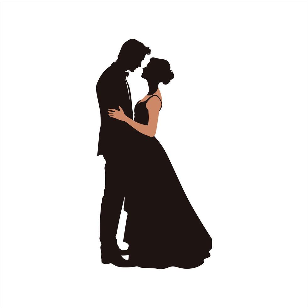 Stylized Love Silhouette Elegant Valentine Design vector