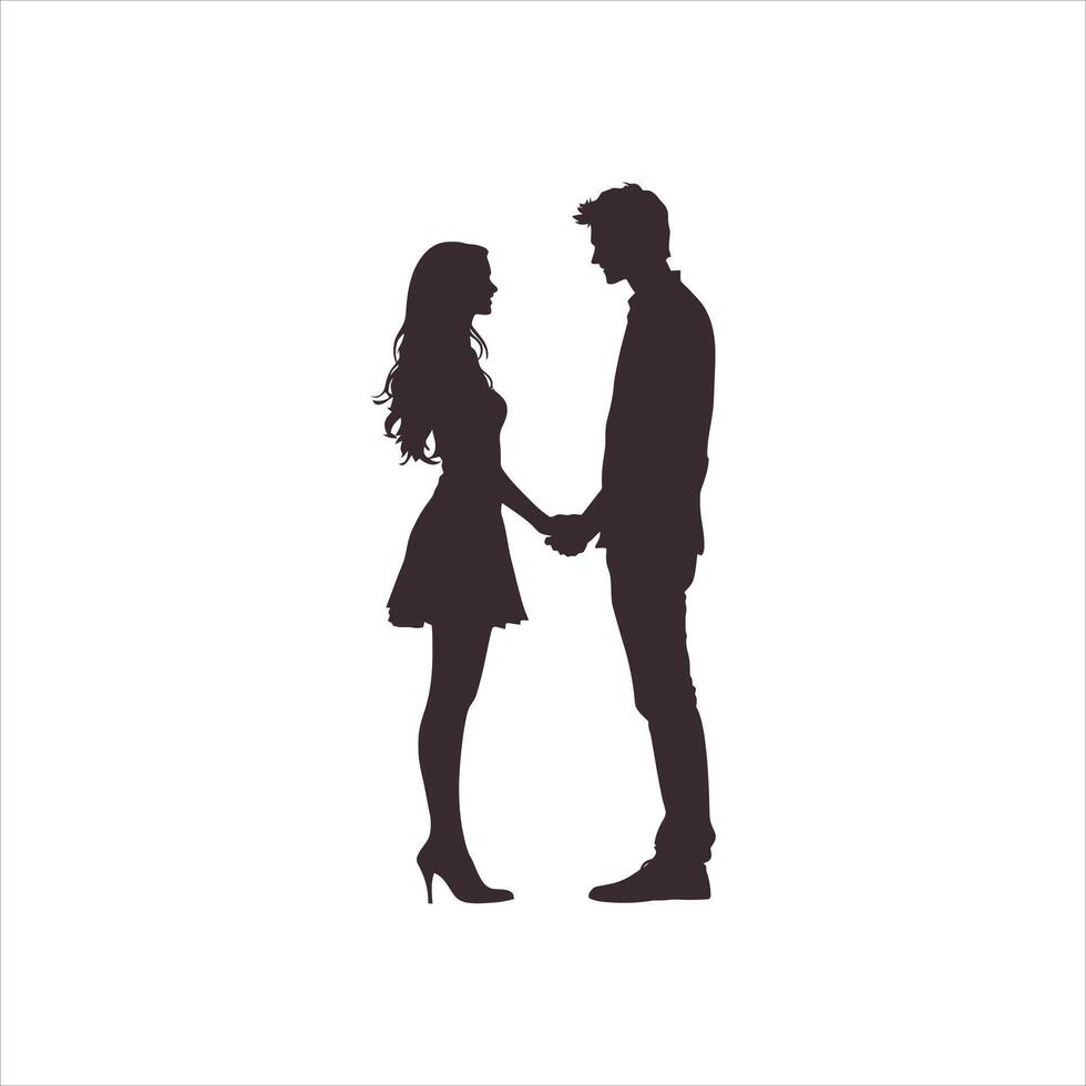 Elegant Valentine Silhouette Minimalist Couple Design vector