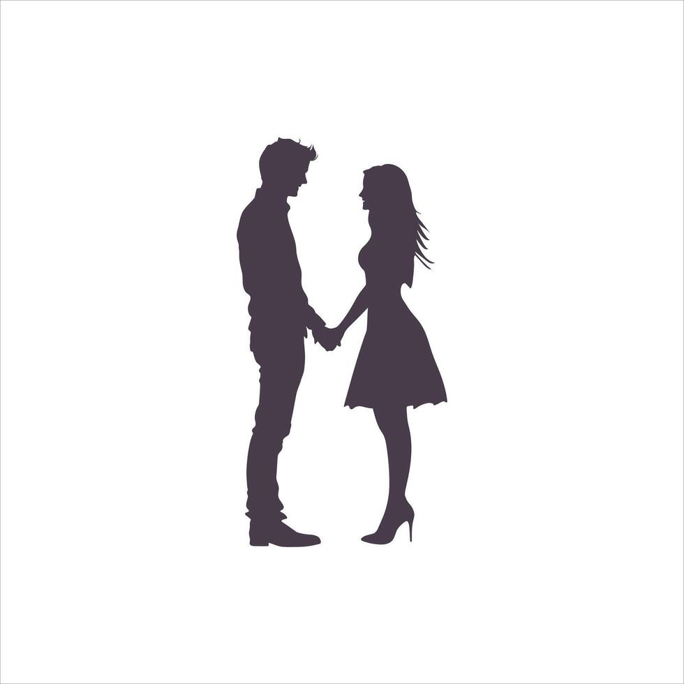 Love Connection Silhouette A Symbol of Unity in Valentine Art vector