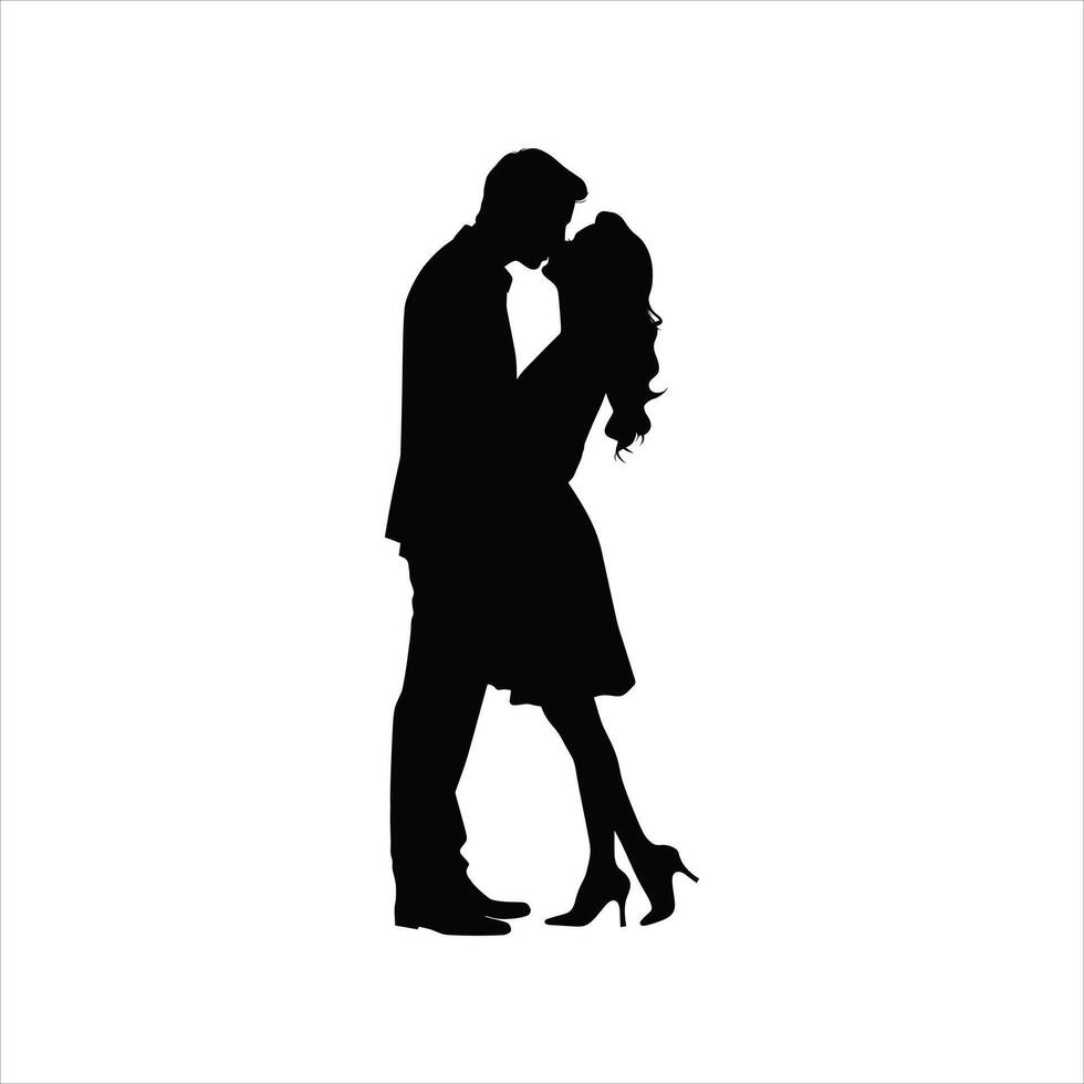 Romantic Silhouette Design of a Couple Holding Hands Walking Together in a Black and White Minimalist Art Featuring Clean Lines and a Symbol of Love Unity and Connection vector