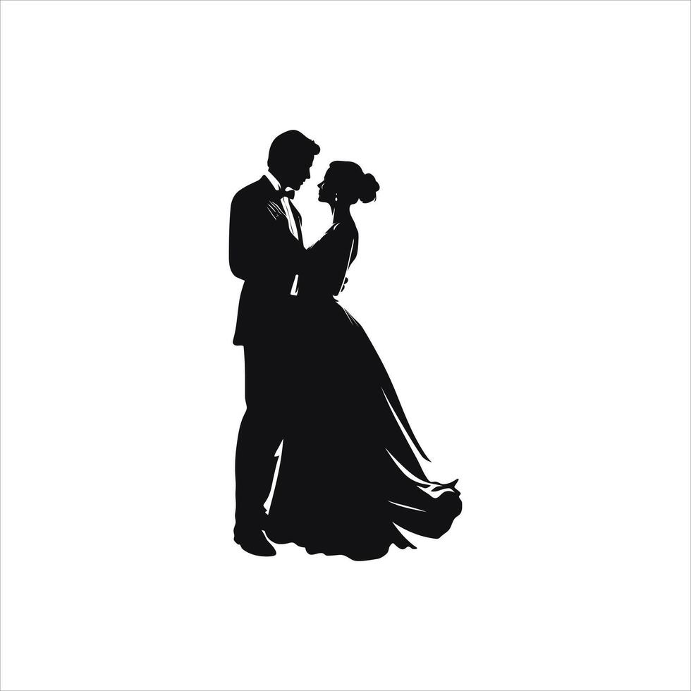 Elegant and Simple Silhouette Romantic Valentine Art vector