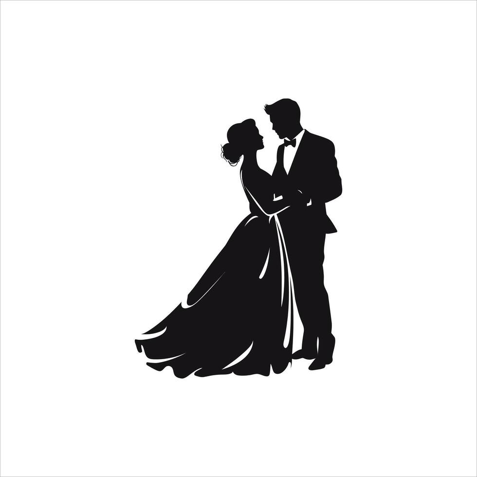 Elegant Valentine Silhouette of a Romantic Couple Holding Hands in Minimalist Design vector