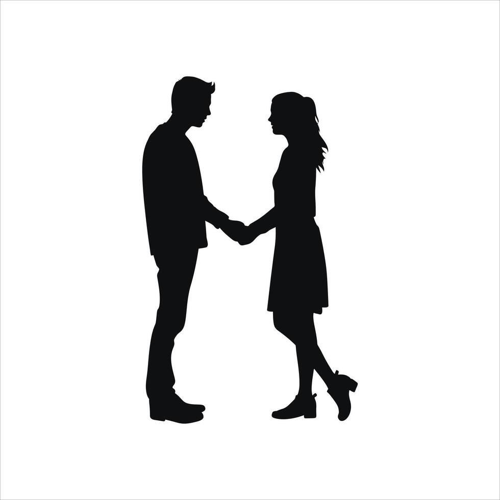 Profile View Love Silhouette Romantic Valentine Art vector