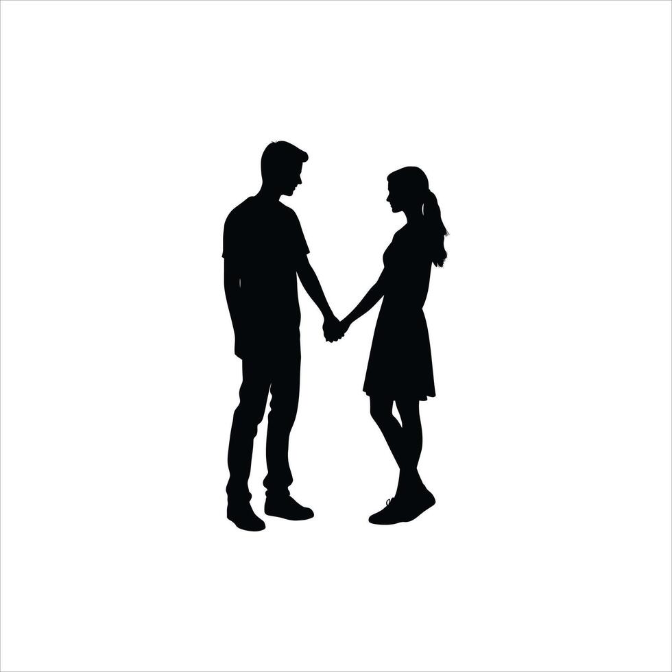 Negative Space Love A Couples Valentine Silhouette Art vector