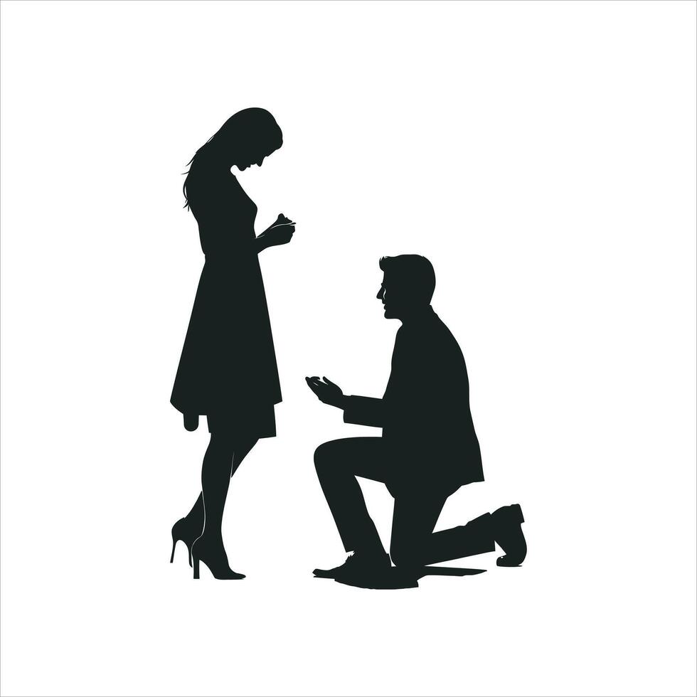 Clean Line Valentine Design Romantic Couple Silhouette vector