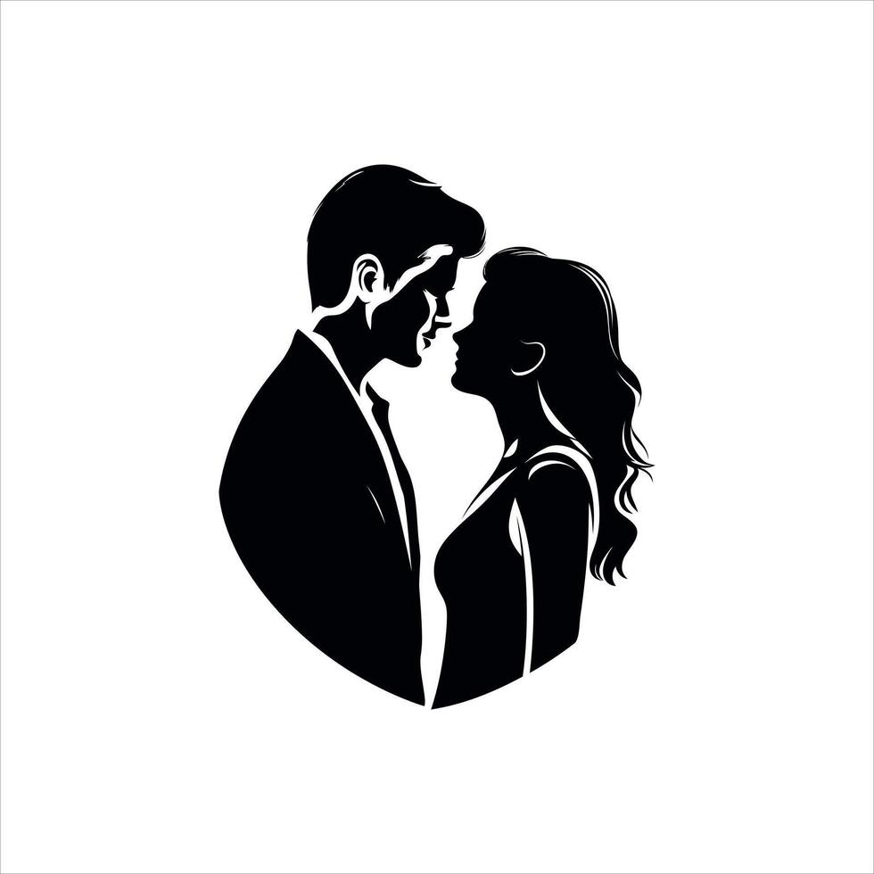 Minimalist Silhouette Design Romantic Valentine Art Inspiration vector