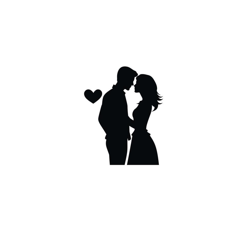 Walking Hand in Hand Valentine Silhouette Art of a Couple in Clean Black and White Minimalist Design Symbolizing Love Unity and Connection with Elegant and Timeless Style vector