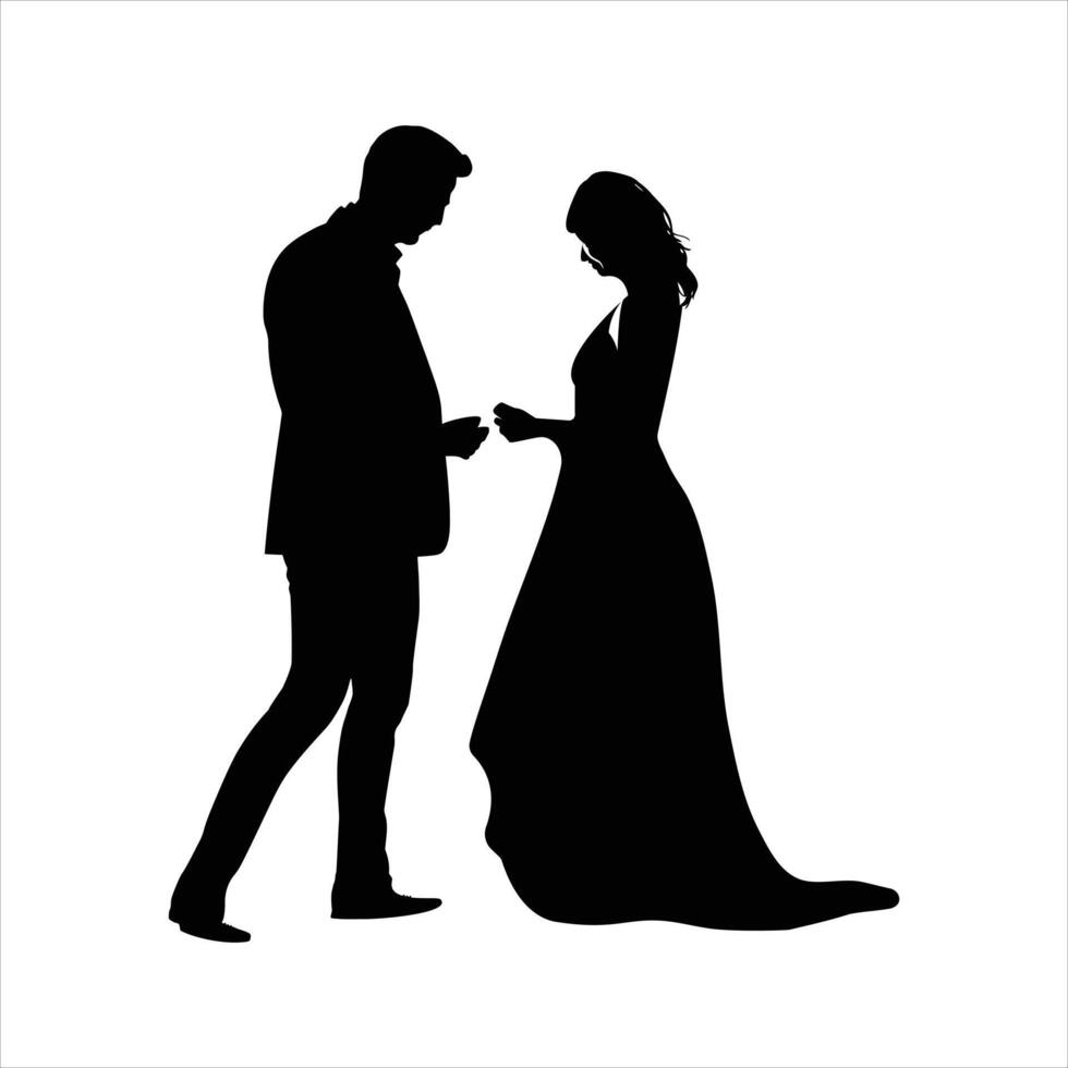 Clean Design Valentine Art Romantic Silhouette of a Couple vector