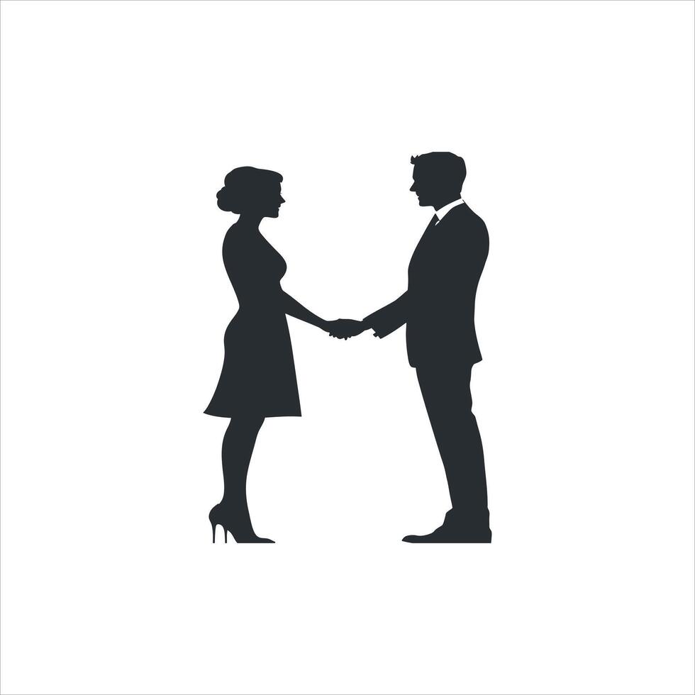 Minimalist Silhouette Art of a Couple in Love Walking Together for Valentine vector