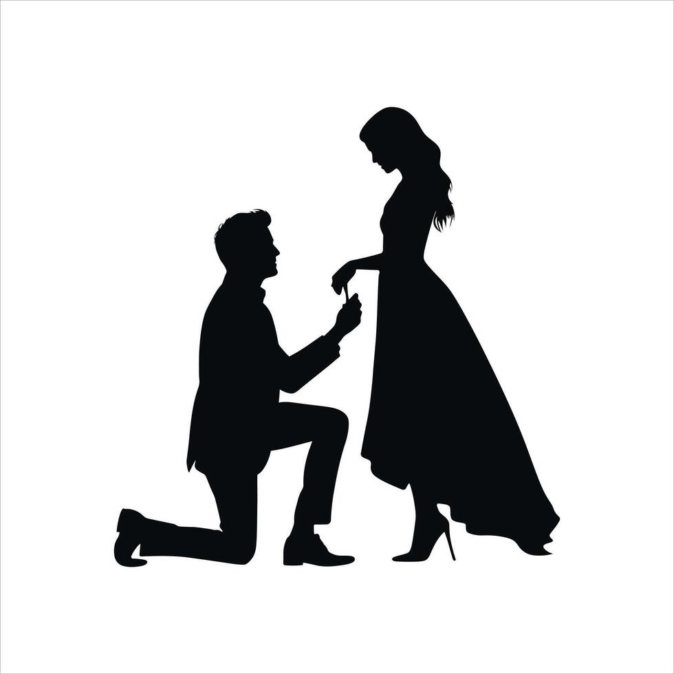 Timeless Valentine Art Minimalist Silhouette Design vector