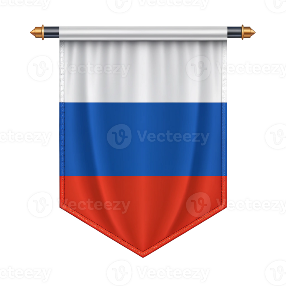 Russian Flag Banner Clipart isolated on transparent background png