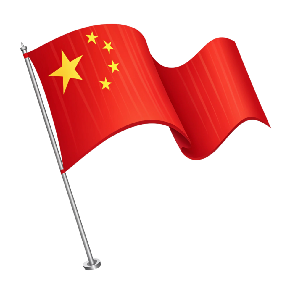 Chinese Waving Flag clipart isolated on transparent background png