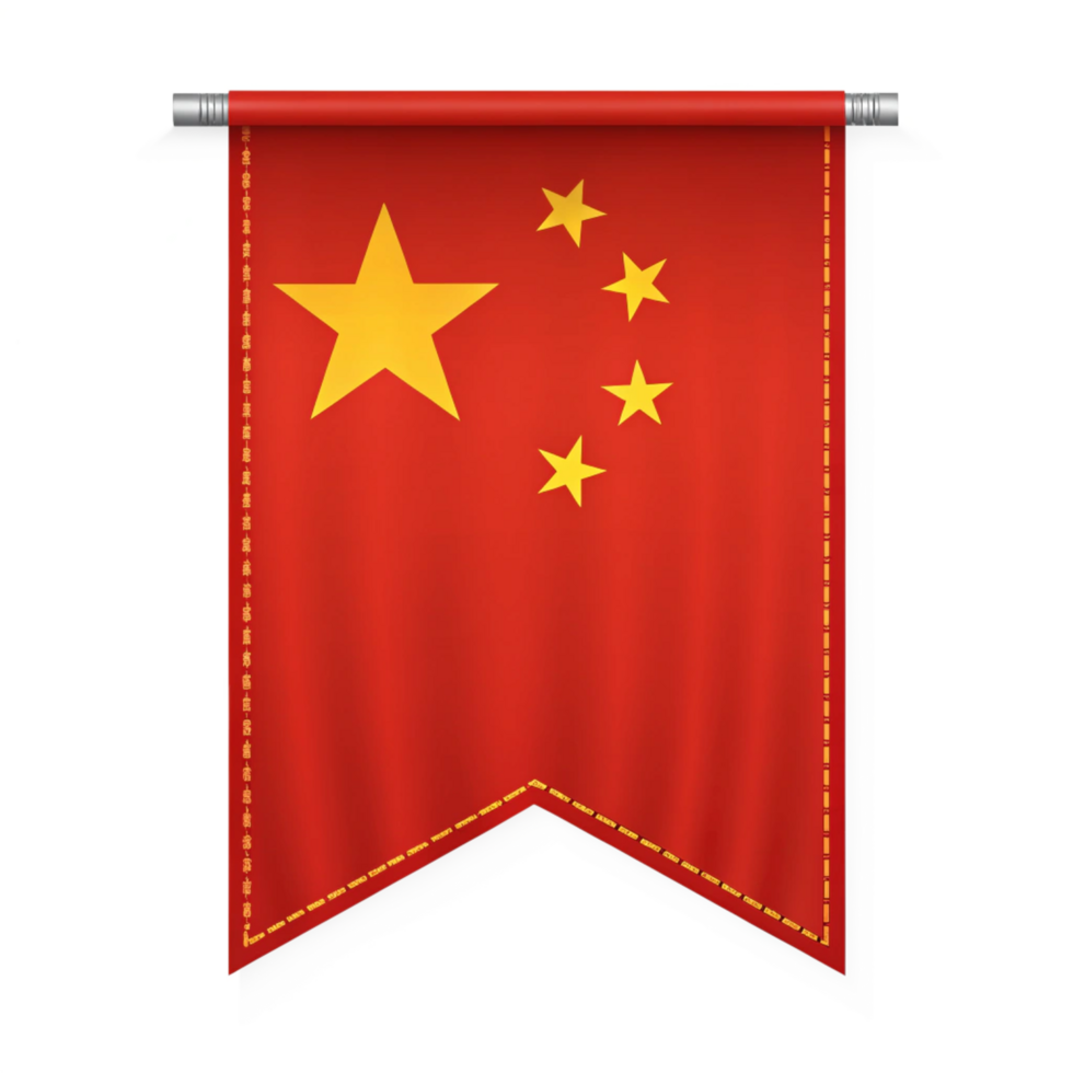Chinese Flag Banner isolated on transparent background png