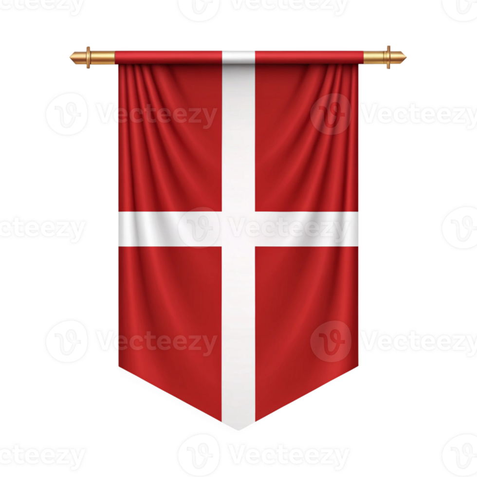 Denmark Flag banner clipart isolated on transparent background png