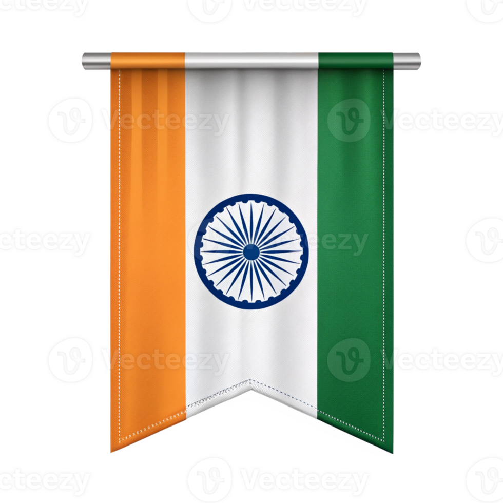 Elegant indian Flag Banner isolated on transparent background png