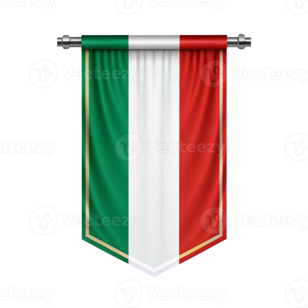 elegant Italian Flag Banner isolated on transparent background png