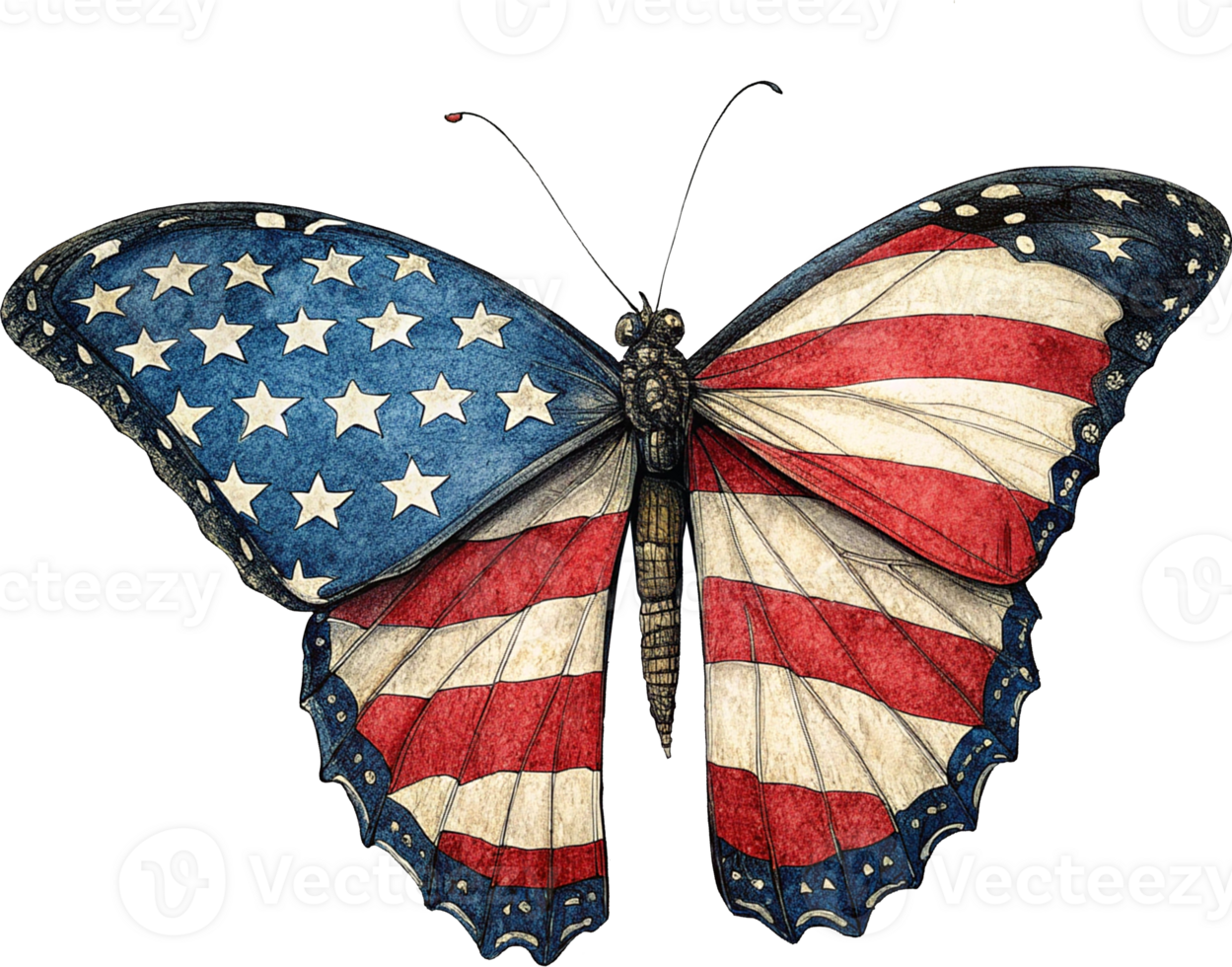 USA Butterfly Transparent Background png