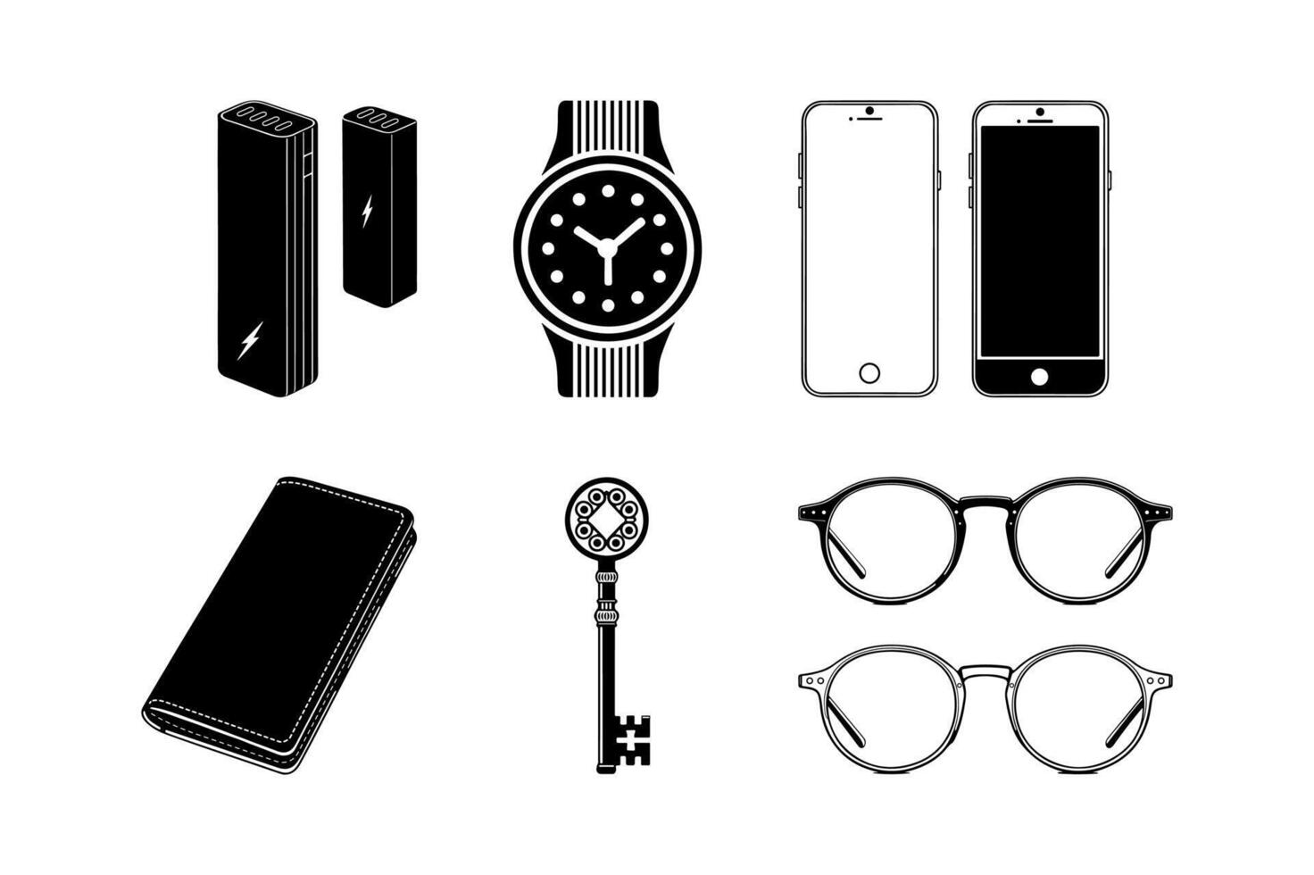 Icon pack of personal gadgets. vector