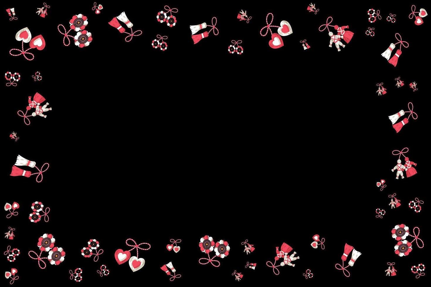 baba marta frame with copy space on black background vector