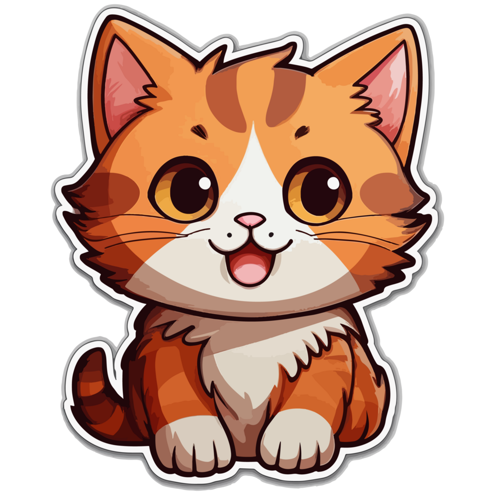 cute and adorable cat sticker cute and happy cat sticker design png
