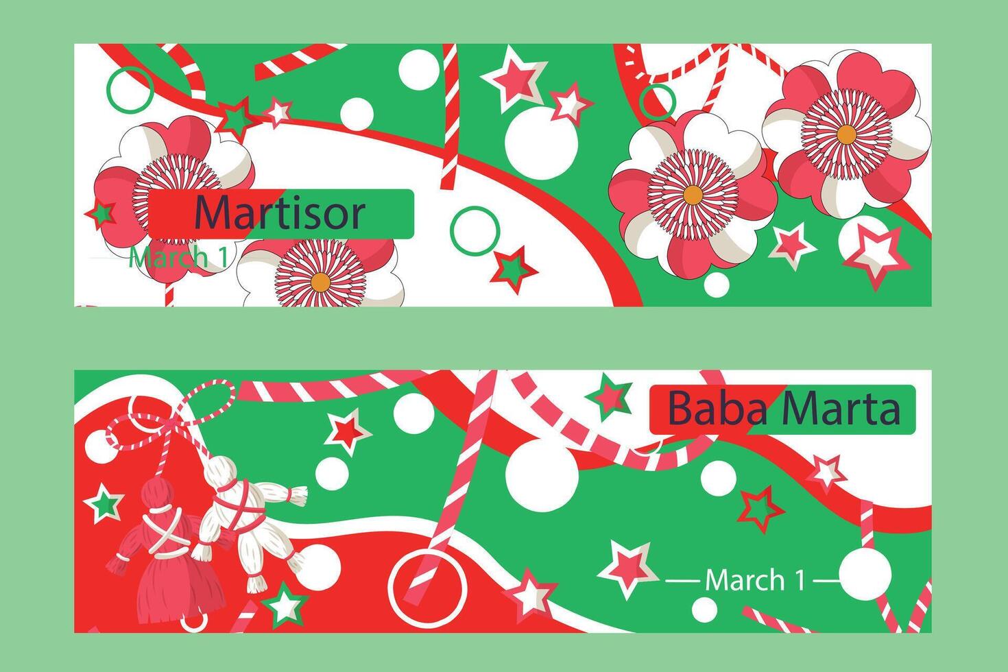 Invitation design by Baba Marta vector