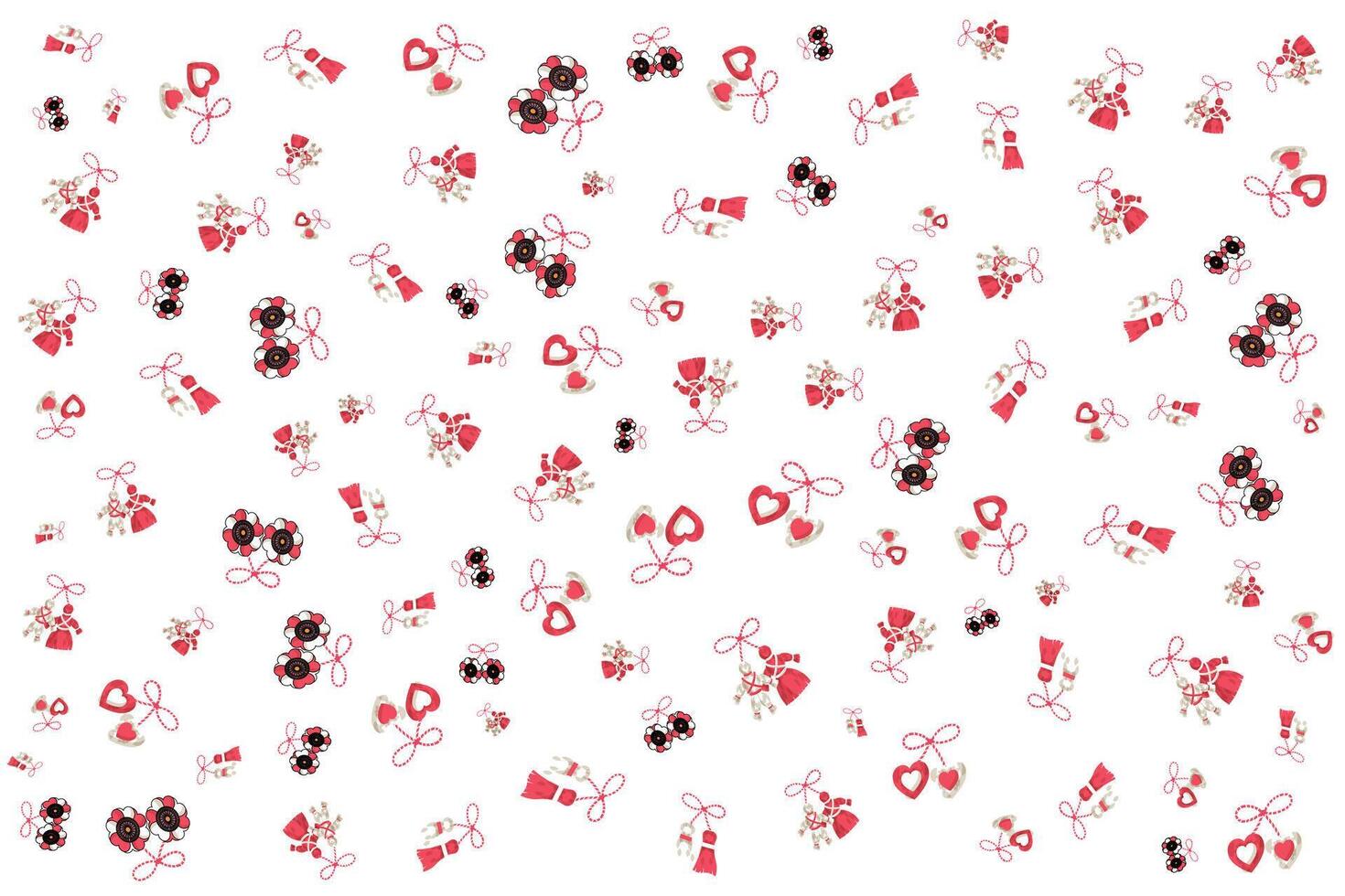 pattern, design, special background of Baba Marta theme on white background vector