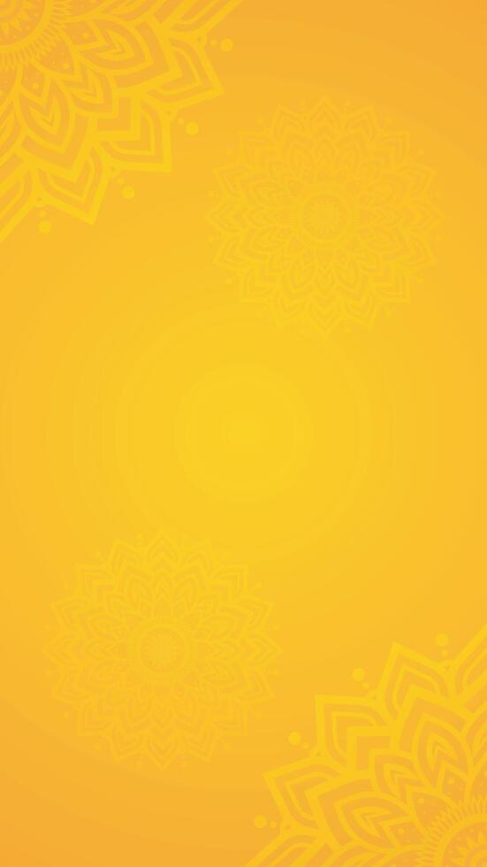 Ornamental Orange Yellow Vertical Background Design Featuring Delicate Subtle Mandala Patterns vector