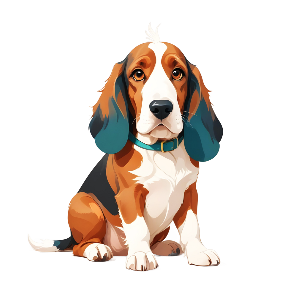 A Basset Hound Puppy With Big, Expressive Eyes and Long, Floppy Ears png