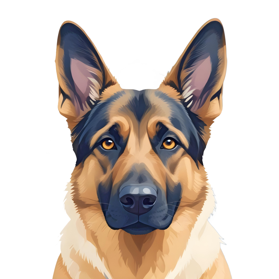 A German Shepherd Dog in High Alert Mode png
